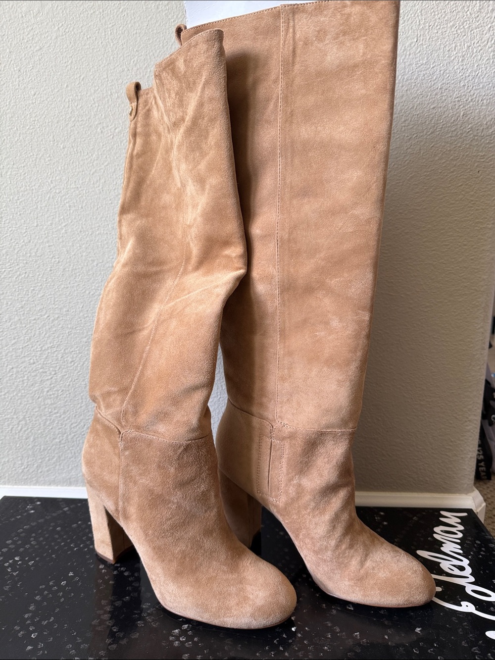 Sam Edelman Tall Suede Over-the-Knee Boots in Tan Suede